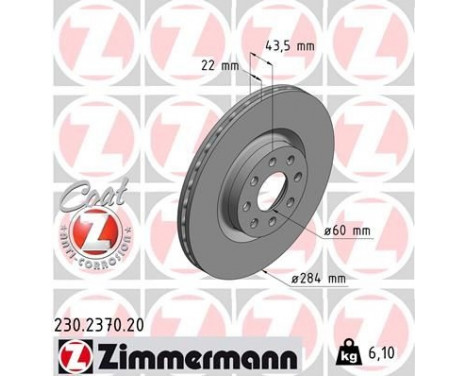 Disque de frein COAT Z 230.2370.20 Zimmermann