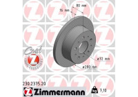 Disque de frein COAT Z 230.2375.20 Zimmermann
