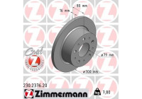 Disque de frein COAT Z 230.2376.20 Zimmermann