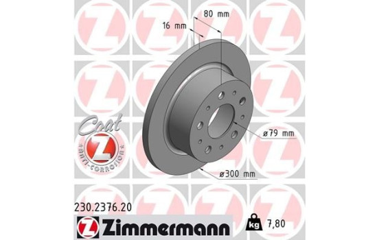 Disque de frein COAT Z 230.2376.20 Zimmermann