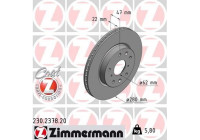 Disque de frein COAT Z 230.2378.20 Zimmermann