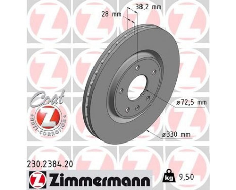Disque de frein COAT Z 230.2384.20 Zimmermann