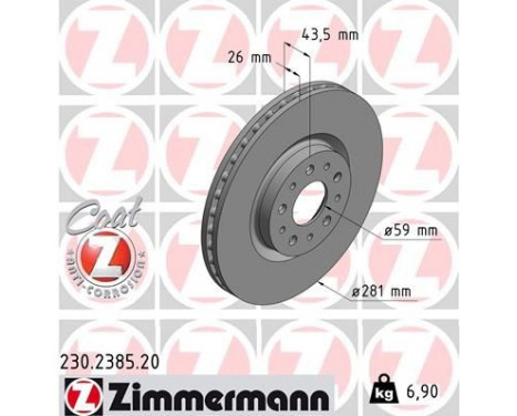 Disque de frein COAT Z 230.2385.20 Zimmermann