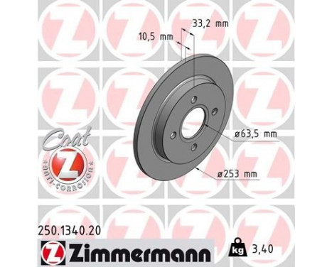 Disque de frein COAT Z 250.1340.20 Zimmermann