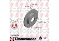 Disque de frein COAT Z 250.1341.20 Zimmermann
