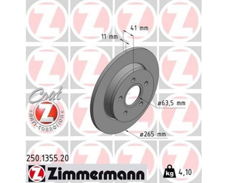 Disque de frein COAT Z 250.1355.20 Zimmermann