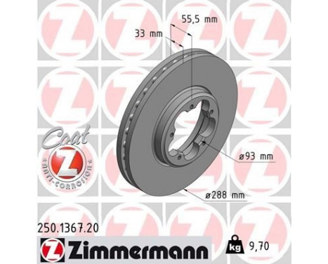 Disque de frein COAT Z 250.1367.20 Zimmermann