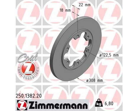 Disque de frein COAT Z 250.1382.20 Zimmermann