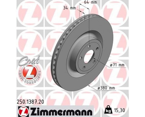 Disque de frein COAT Z 250.1387.20 Zimmermann