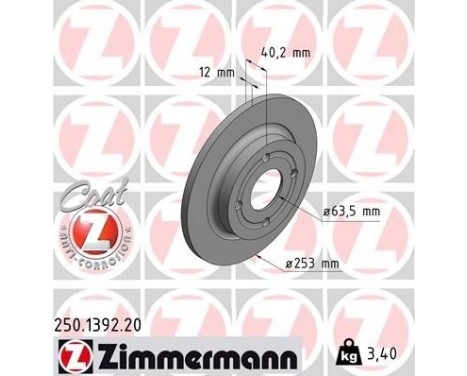 Disque de frein COAT Z 250.1392.20 Zimmermann