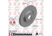 Disque de frein COAT Z 250.1396.20 Zimmermann