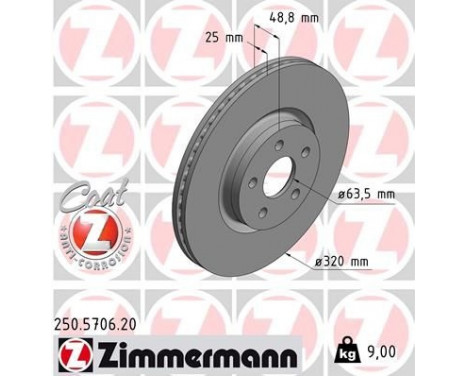 Disque de frein COAT Z 250.5706.20 Zimmermann