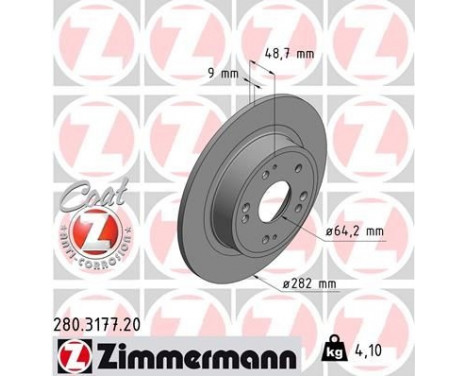 Disque de frein COAT Z 280.3177.20 Zimmermann