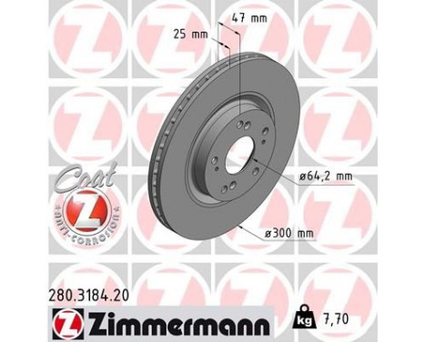 Disque de frein COAT Z 280.3184.20 Zimmermann