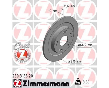 Disque de frein COAT Z 280.3188.20 Zimmermann