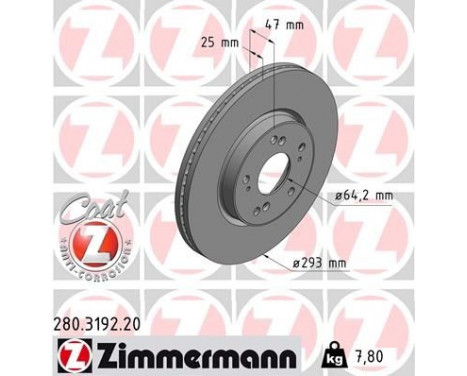 Disque de frein COAT Z 280.3192.20 Zimmermann