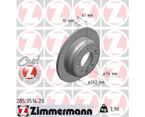 Disque de frein COAT Z 285.3514.20 Zimmermann