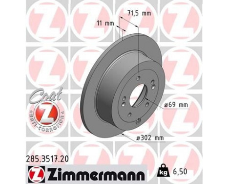Disque de frein COAT Z 285.3517.20 Zimmermann