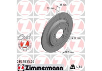 Disque de frein COAT Z 285.3533.20 Zimmermann