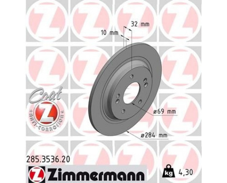 Disque de frein COAT Z 285.3536.20 Zimmermann