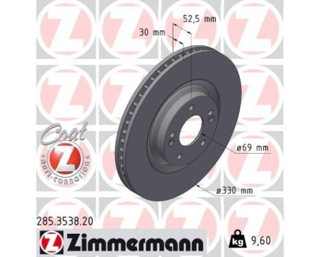 Disque de frein COAT Z 285.3538.20 Zimmermann