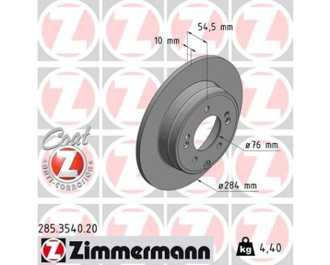 Disque de frein COAT Z 285.3540.20 Zimmermann