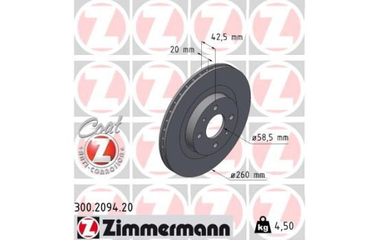 Disque de frein COAT Z 300.2094.20 Zimmermann