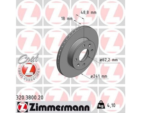 Disque de frein COAT Z 320.3800.20 Zimmermann