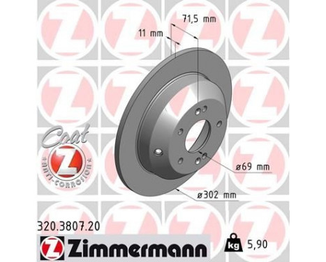 Disque de frein COAT Z 320.3807.20 Zimmermann