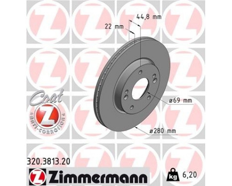 Disque de frein COAT Z 320.3813.20 Zimmermann
