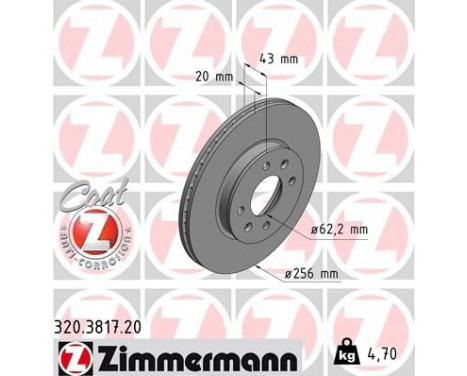 Disque de frein COAT Z 320.3817.20 Zimmermann