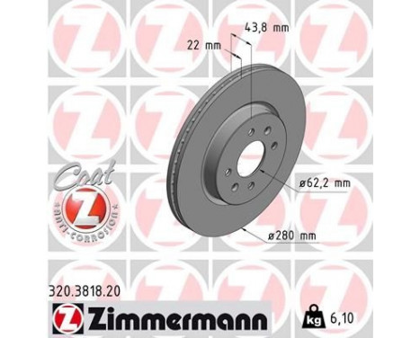 Disque de frein COAT Z 320.3818.20 Zimmermann