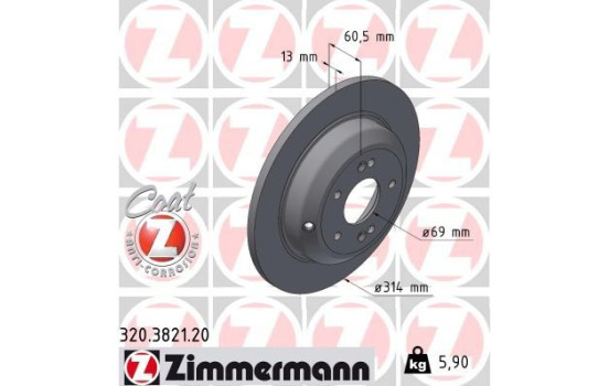 Disque de frein COAT Z 320.3821.20 Zimmermann