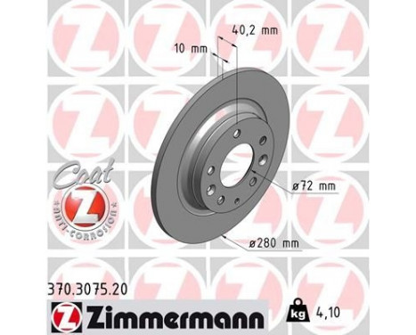 Disque de frein COAT Z 370.3075.20 Zimmermann