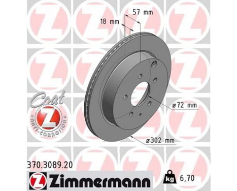 Disque de frein COAT Z 370.3089.20 Zimmermann