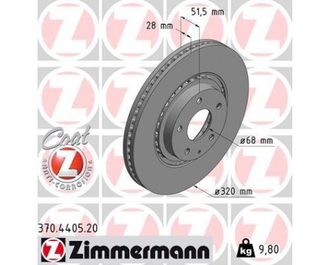 Disque de frein COAT Z 370.4405.20 Zimmermann