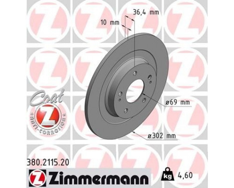 Disque de frein COAT Z 380.2115.20 Zimmermann