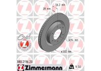 Disque de frein COAT Z 380.2116.20 Zimmermann