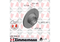 Disque de frein COAT Z 400.1006.20 Zimmermann