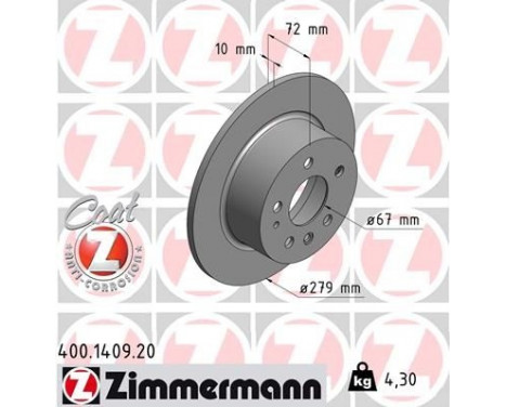 Disque de frein COAT Z 400.1409.20 Zimmermann