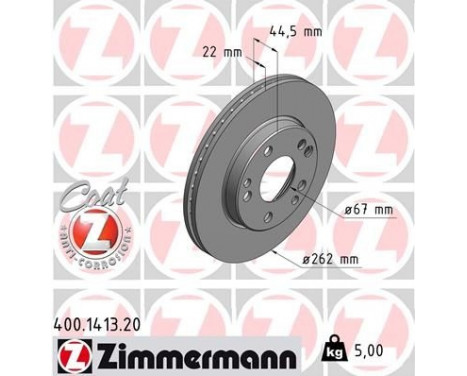 Disque de frein COAT Z 400.1413.20 Zimmermann