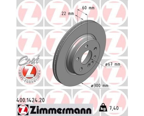 Disque de frein COAT Z 400.1424.20 Zimmermann