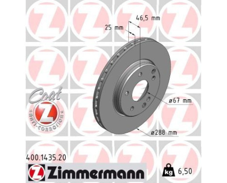 Disque de frein COAT Z 400.1435.20 Zimmermann