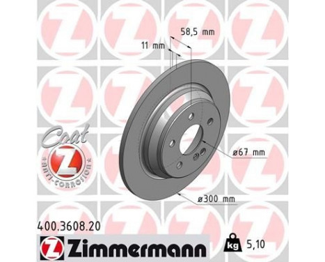 Disque de frein COAT Z 400.3608.20 Zimmermann