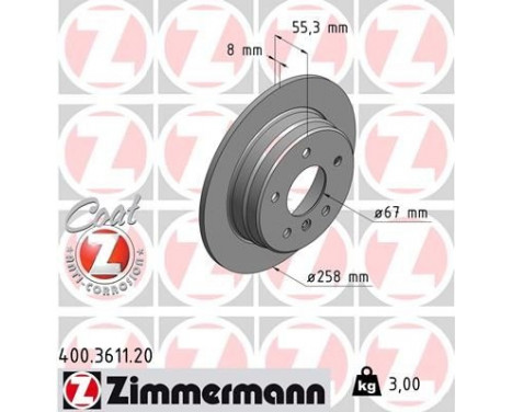 Disque de frein COAT Z 400.3611.20 Zimmermann