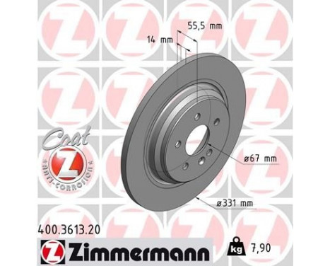Disque de frein COAT Z 400.3613.20 Zimmermann