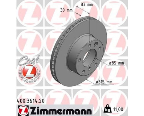 Disque de frein COAT Z 400.3614.20 Zimmermann