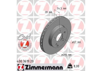 Disque de frein COAT Z 400.3619.20 Zimmermann