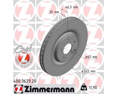 Disque de frein COAT Z 400.3629.20 Zimmermann