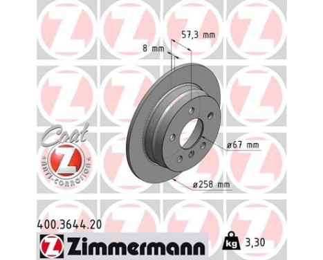 Disque de frein COAT Z 400.3644.20 Zimmermann
